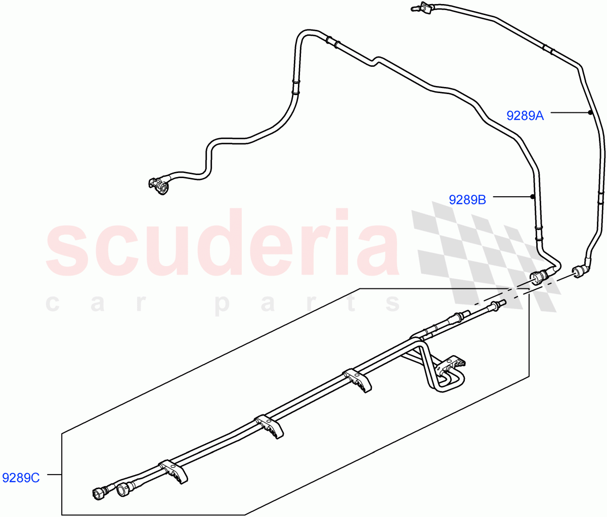 Fuel Lines(Rear Centre)(5.0L OHC SGDI SC V8 Petrol - AJ133)((V)FROMAA000001) of Land Rover Land Rover Range Rover (2010-2012) [5.0 OHC SGDI SC V8 Petrol]