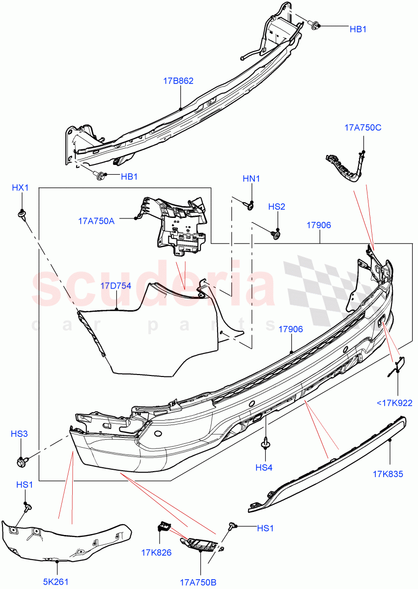 Rear Bumper(Changsu (China),Front Bumper - Painted Body Colour)((V)FROMKG446857) of Land Rover Land Rover Discovery Sport (2015+) [2.0 Turbo Petrol GTDI]