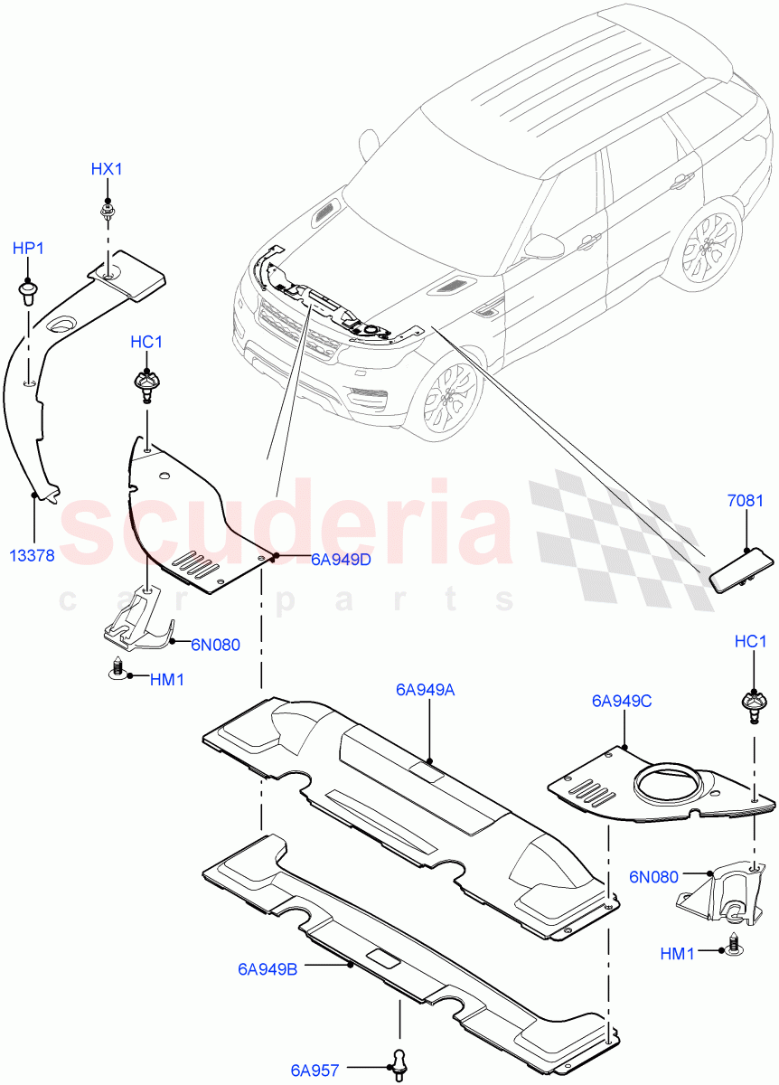 Engine Compartment - Covers of Land Rover Land Rover Range Rover Sport (2014+) [3.0 DOHC GDI SC V6 Petrol]