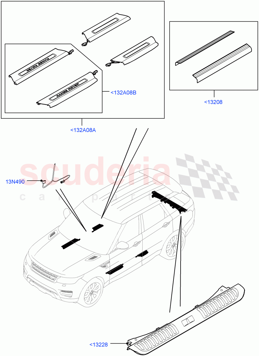 Door Sill Finishers(Accessory) of Land Rover Land Rover Range Rover Sport (2014+) [3.0 I6 Turbo Diesel AJ20D6]