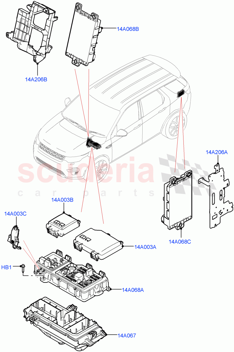 Fuses, Holders And Circuit Breakers (Halewood (UK)) ((V) FROMLH000001) of Land Rover Land Rover Discovery Sport (2015+) [2.2 Single Turbo Diesel]