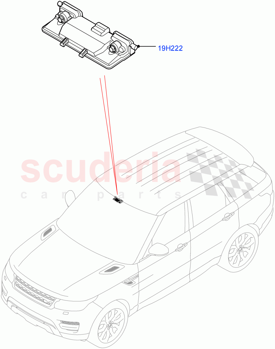 Camera Equipment (Forward Facing Camera) ((V) FROMHA000001, (V) TOHA999999) of Land Rover Land Rover Range Rover Sport (2014+) [3.0 Diesel 24V DOHC TC]