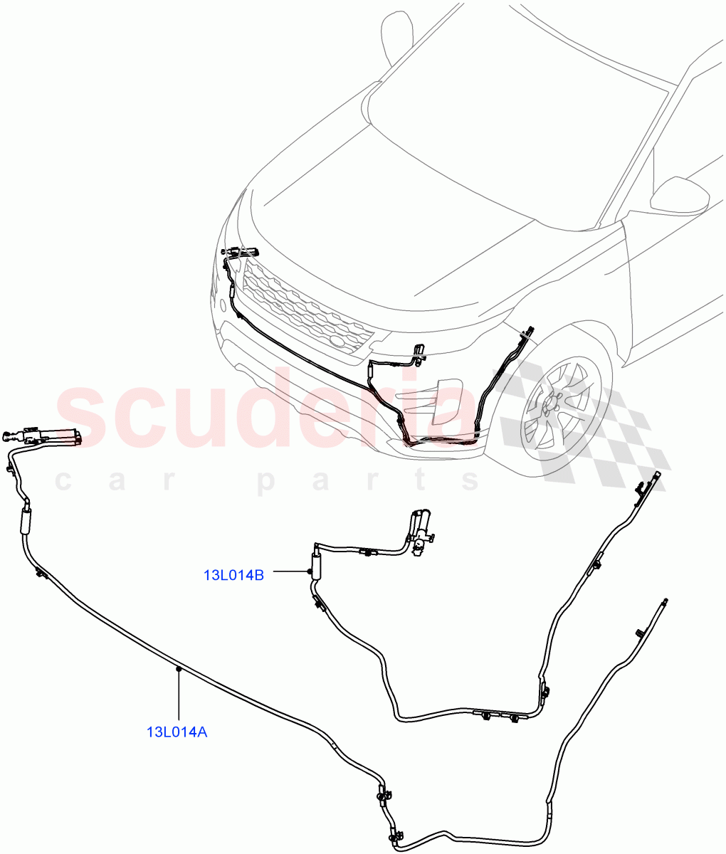 Headlamp Washer (Itatiaia (Brazil), With Headlamp Power Wash) of Land Rover Land Rover Range Rover Evoque (2019+) [2.0 Turbo Petrol AJ200P]