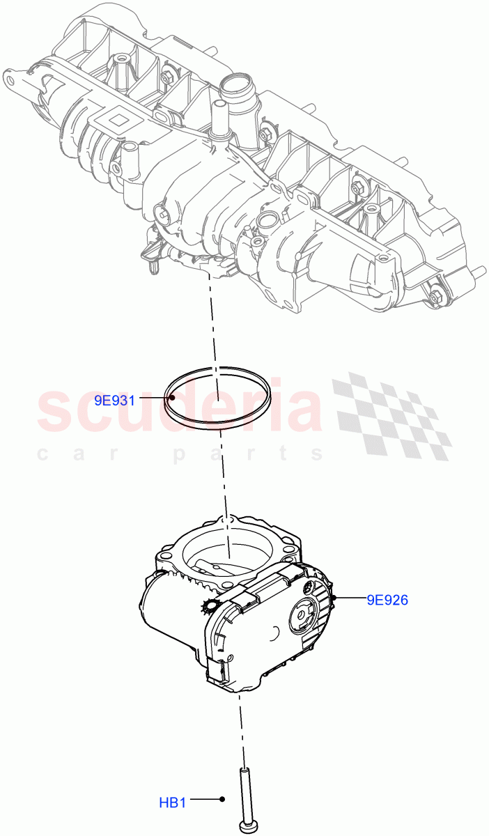 Throttle Housing (2.0L I4 High DOHC AJ200 Petrol, 2.0L I4 Mid DOHC AJ200 Petrol, 2.0L I4 Mid AJ200 Petrol E100) ((V) FROMJH000001) of Land Rover Land Rover Discovery Sport (2015+) [2.0 Turbo Petrol AJ200P]