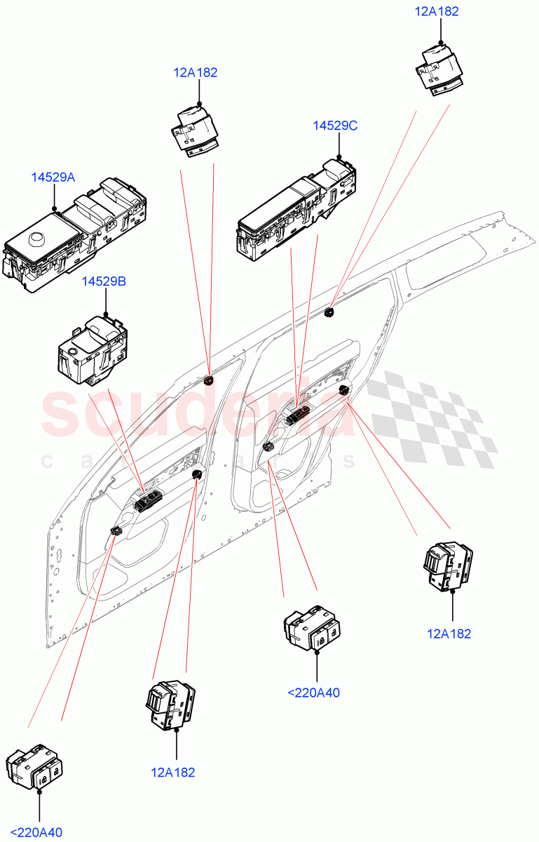 Switches(Front And Rear Doors) of Land Rover Land Rover Range Rover (2022+) [3.0 I6 Turbo Diesel AJ20D6]