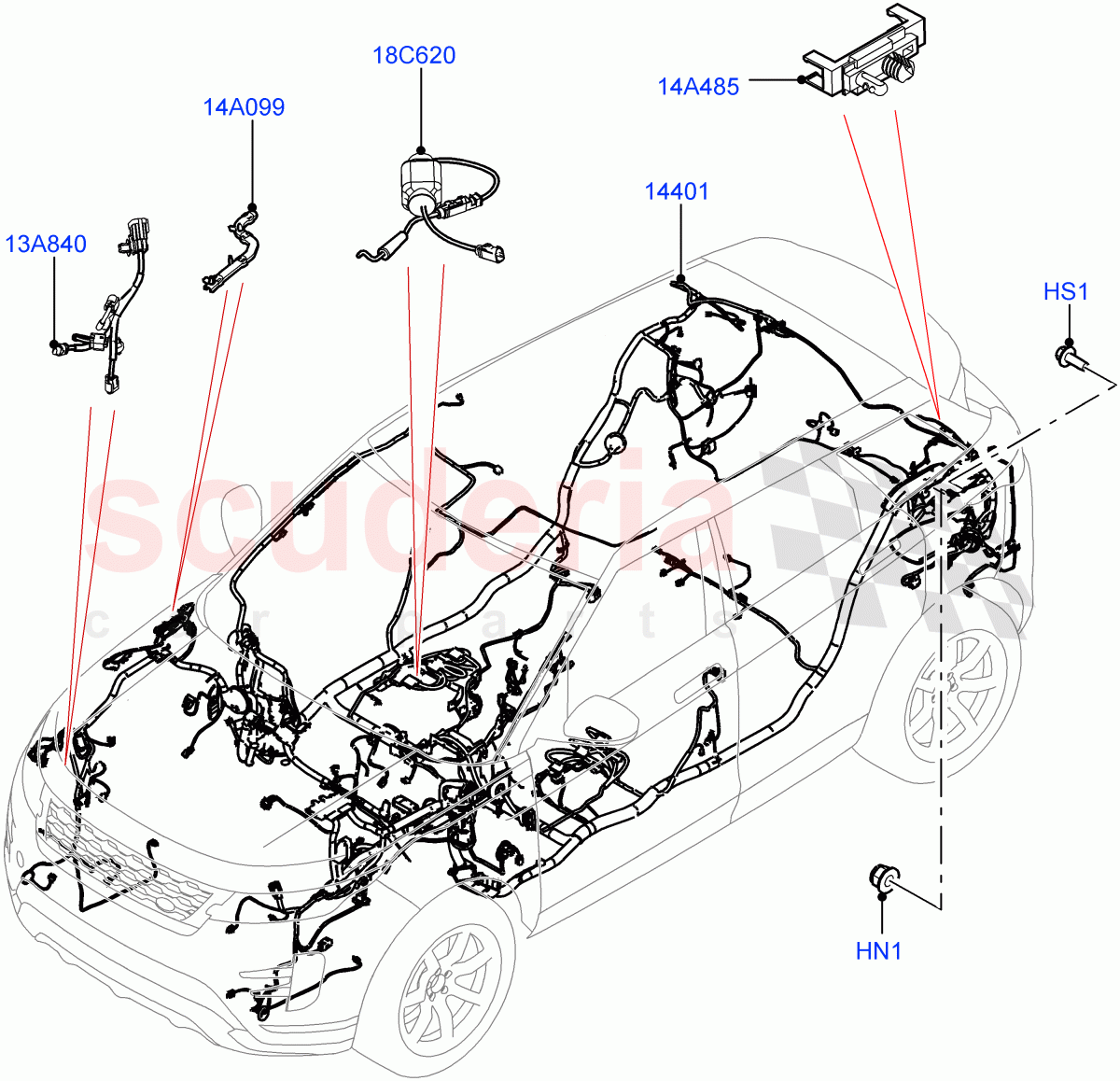 Main Harness(Halewood (UK)) of Land Rover Land Rover Range Rover Evoque (2019+) [2.0 Turbo Diesel]