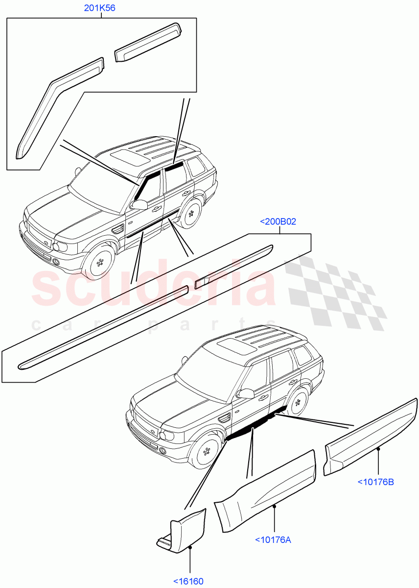 Body Dress Up Kits - Side(Accessory)((V)TO9A999999) of Land Rover Land Rover Range Rover Sport (2005-2009) [4.2 Petrol V8 Supercharged]