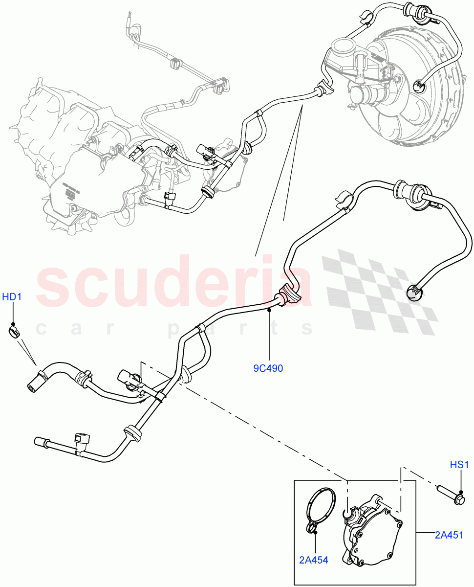 Vacuum Control And Air Injection (Vacuum Pump & Brake Booster Vacuum Control) (2.0L 16V TIVCT T/C Gen2 Petrol, Halewood (UK), Starter - Stop/Start System) ((V) FROMEH000001) of Land Rover Land Rover Discovery Sport (2015+) [2.0 Turbo Petrol GTDI]