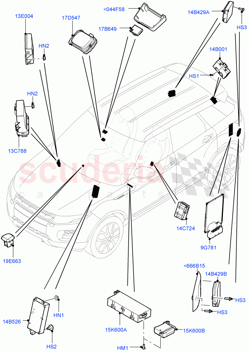 Vehicle Modules And Sensors(Changsu (China))((V)FROMEG000001) of Land Rover Land Rover Range Rover Evoque (2012-2018) [2.0 Turbo Diesel]