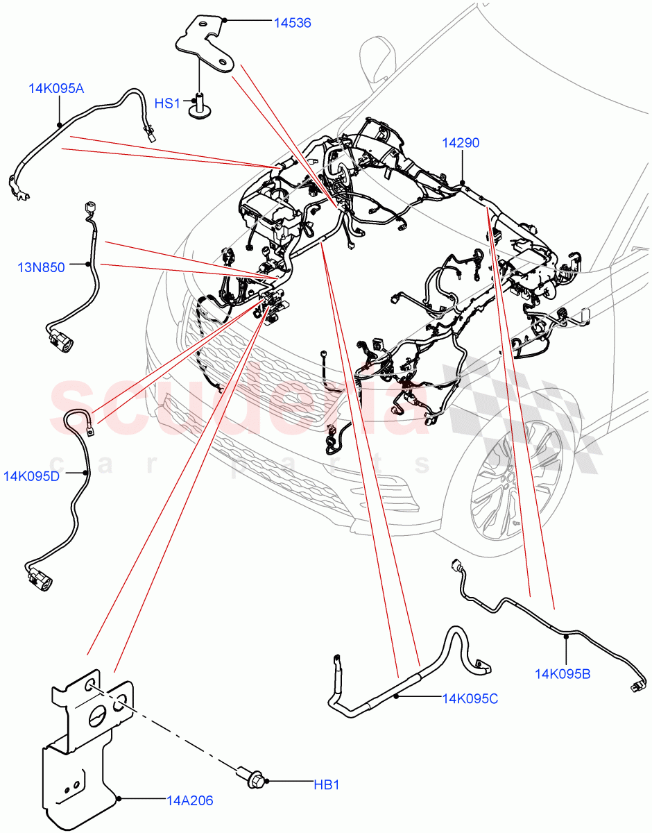 Engine Bay Harness((V)TOLA999999) of Land Rover Land Rover Range Rover Velar (2017+) [2.0 Turbo Petrol AJ200P]