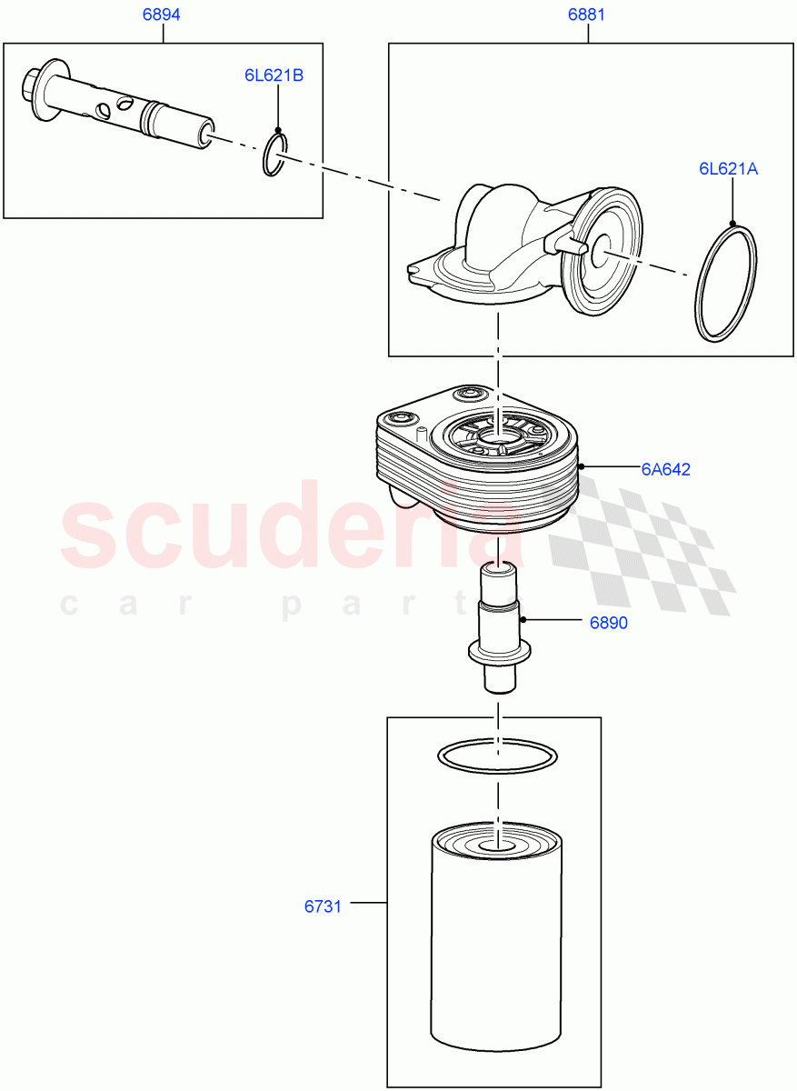 Oil Cooler And Filter (Cologne V6 4.0 EFI (SOHC)) ((V) FROMAA000001) of Land Rover Land Rover Discovery 4 (2010-2016) [4.0 Petrol V6]