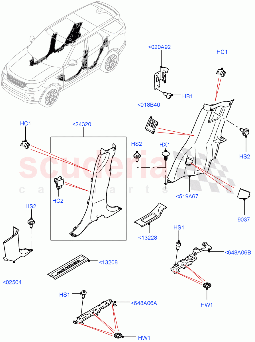 Side Trim (Nitra Plant Build, Sill) ((V) FROMK2000001) of Land Rover Land Rover Discovery 5 (2017+) [3.0 DOHC GDI SC V6 Petrol]