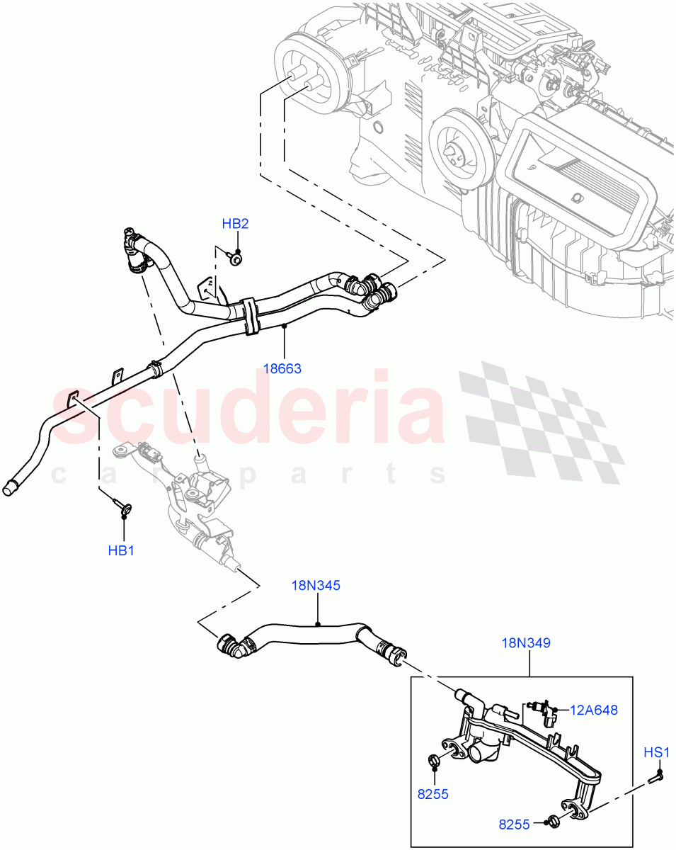 Heater Hoses (5.0 Petrol AJ133 DOHC CDA) ((V) FROMM2000001) of Land Rover Land Rover Defender (2020+) [2.0 Turbo Petrol AJ200P]