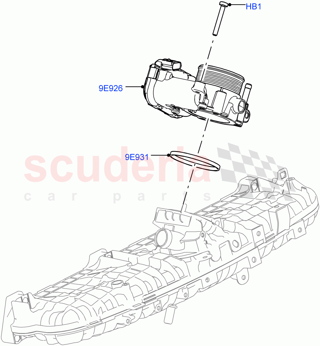 Throttle Housing(3.0L AJ20P6 Petrol High,3.0L AJ20P6 Petrol PHEV) of Land Rover Land Rover Range Rover (2022+) [3.0 I6 Turbo Petrol AJ20P6]