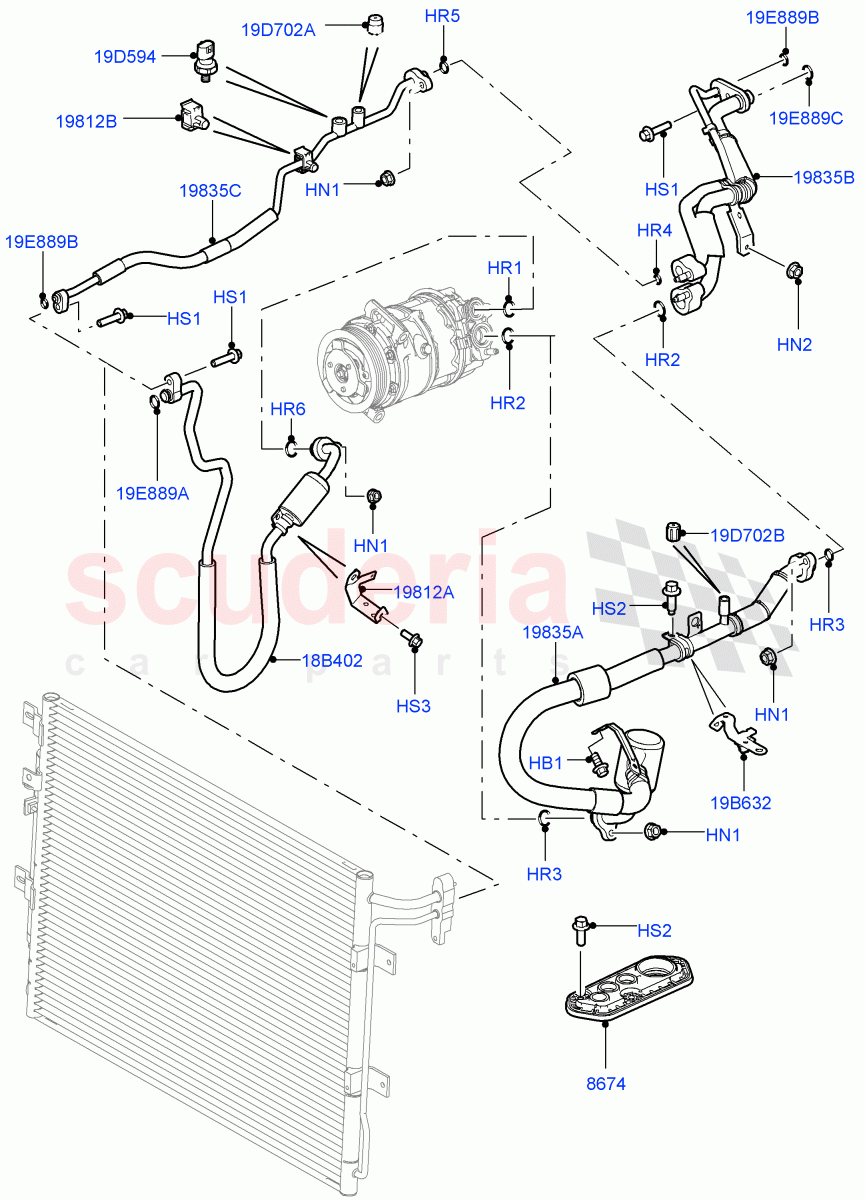 Air Conditioning System(5.0L OHC SGDI SC V8 Petrol - AJ133,5.0L OHC SGDI NA V8 Petrol - AJ133)((V)FROMAA000001) of Land Rover Land Rover Range Rover Sport (2010-2013) [5.0 OHC SGDI NA V8 Petrol]