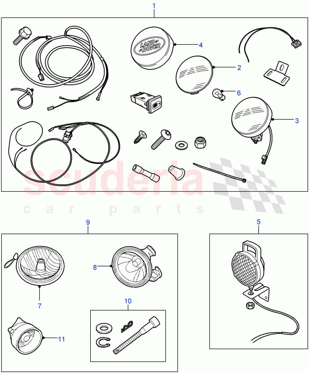 Driving Lamps - Accessory((V)FROM7A000001) of Land Rover Land Rover Defender (2007-2016)