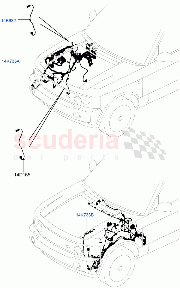 Electrical Wiring - Engine And Dash (Engine Compartment) ((V) FROMAA000001) of Land Rover Land Rover Range Rover (2010-2012) [4.4 DOHC Diesel V8 DITC]