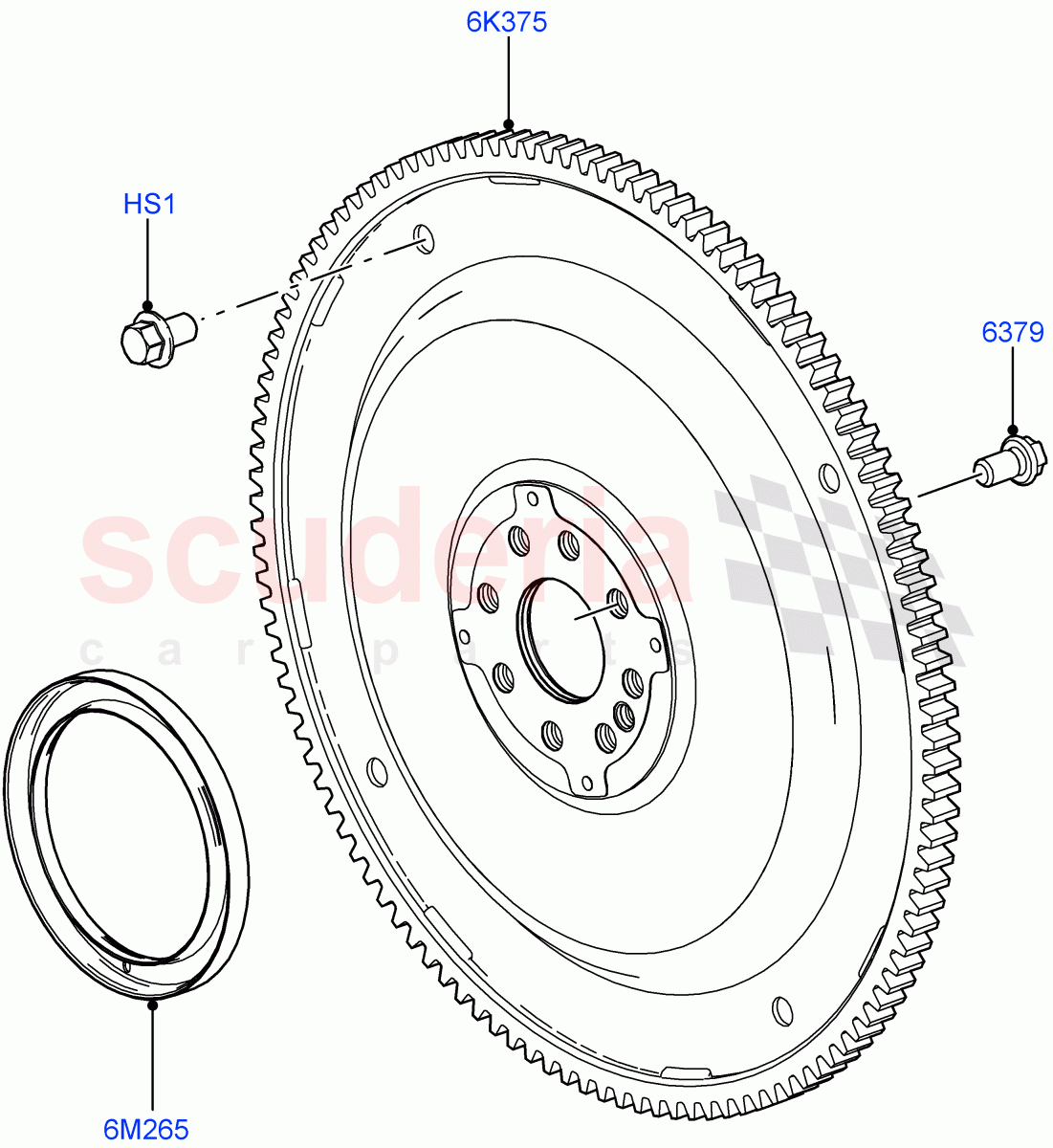 Flywheel(3.6L V8 32V DOHC EFi Diesel Lion)((V)FROMAA000001) of Land Rover Land Rover Range Rover (2010-2012) [3.6 V8 32V DOHC EFI Diesel]