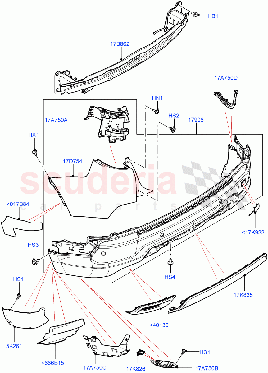 Rear Bumper (Halewood (UK), Front Bumper - Sport - Body Colour) ((V) FROMLH000001) of Land Rover Land Rover Discovery Sport (2015+) [2.0 Turbo Petrol AJ200P]