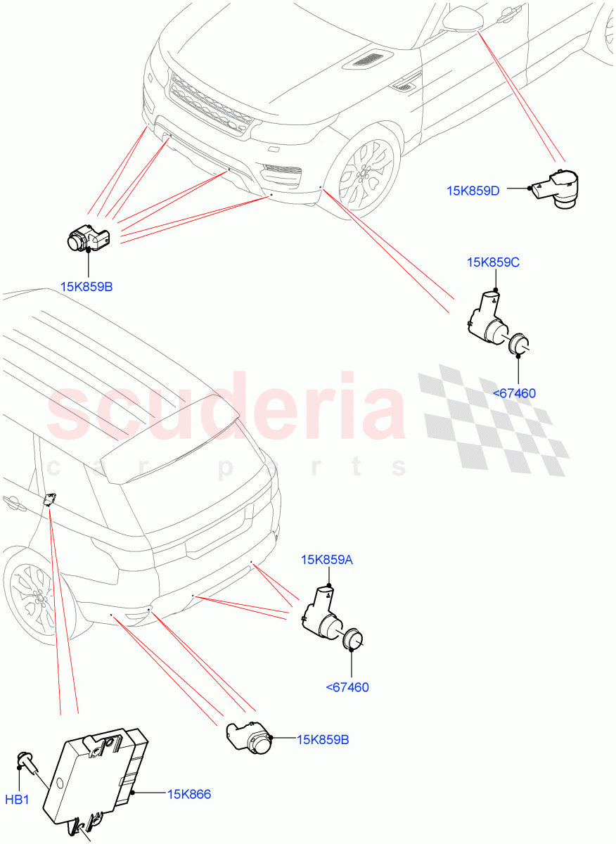 Parking Distance Control(SVR Version,SVR)((V)FROMJA000001) of Land Rover Land Rover Range Rover Sport (2014+) [5.0 OHC SGDI SC V8 Petrol]