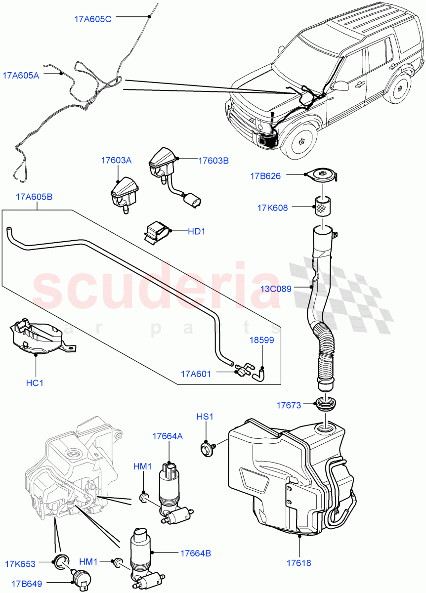 Windscreen Washer((V)FROMAA000001) of Land Rover Land Rover Discovery 4 (2010-2016) [3.0 Diesel 24V DOHC TC]