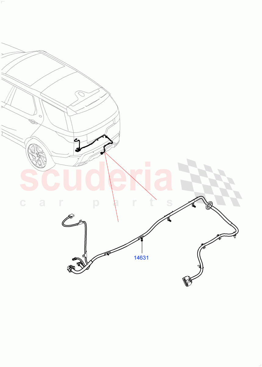 Electrical Wiring - Body And Rear (Towing, Solihull Plant Build) (Tow Hitch Elec Deployable Swan Neck) ((V) FROMHA000001) of Land Rover Land Rover Discovery 5 (2017+) [2.0 Turbo Petrol AJ200P]