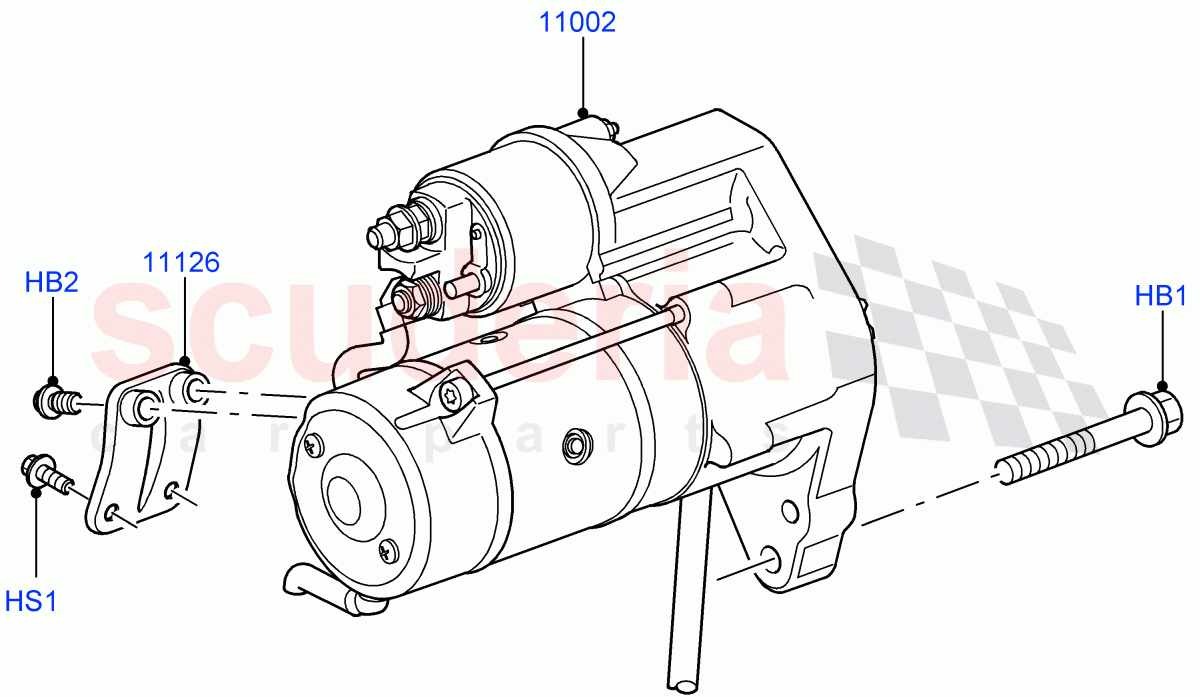 Starter Motor(Lion Diesel 2.7 V6 (140KW))((V)TO9A999999) of Land Rover Land Rover Range Rover Sport (2005-2009) [2.7 Diesel V6]