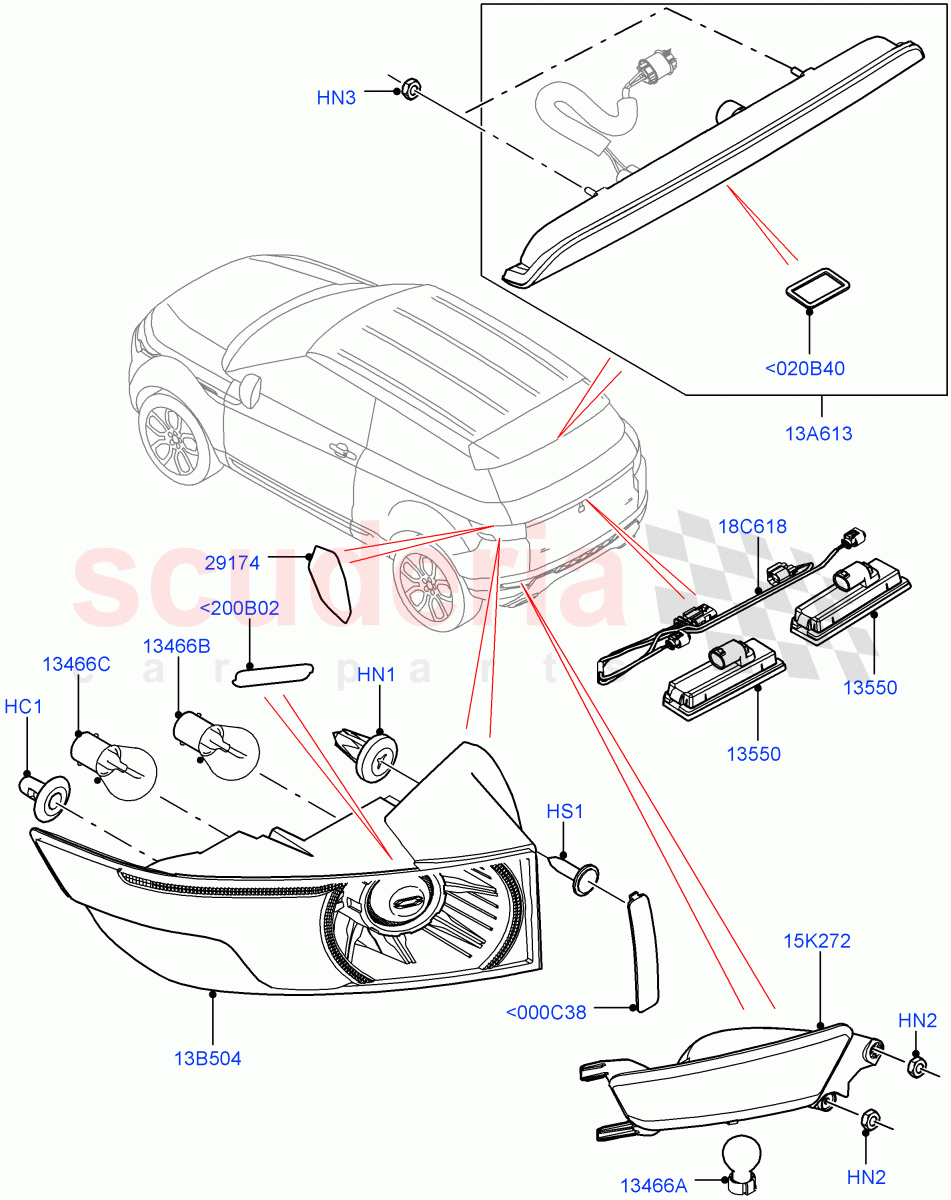 Rear Lamps(Halewood (UK)) of Land Rover Land Rover Range Rover Evoque (2012-2018) [2.0 Turbo Petrol GTDI]