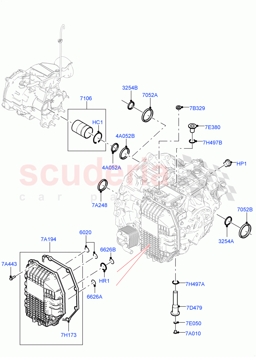 Transmission External Components(1.5L AJ20P3 Petrol High,8 Speed Automatic Trans 8G30,Changsu (China),1.5L AJ20P3 Petrol High PHEV) of Land Rover Land Rover Discovery Sport (2015+) [2.0 Turbo Petrol GTDI]