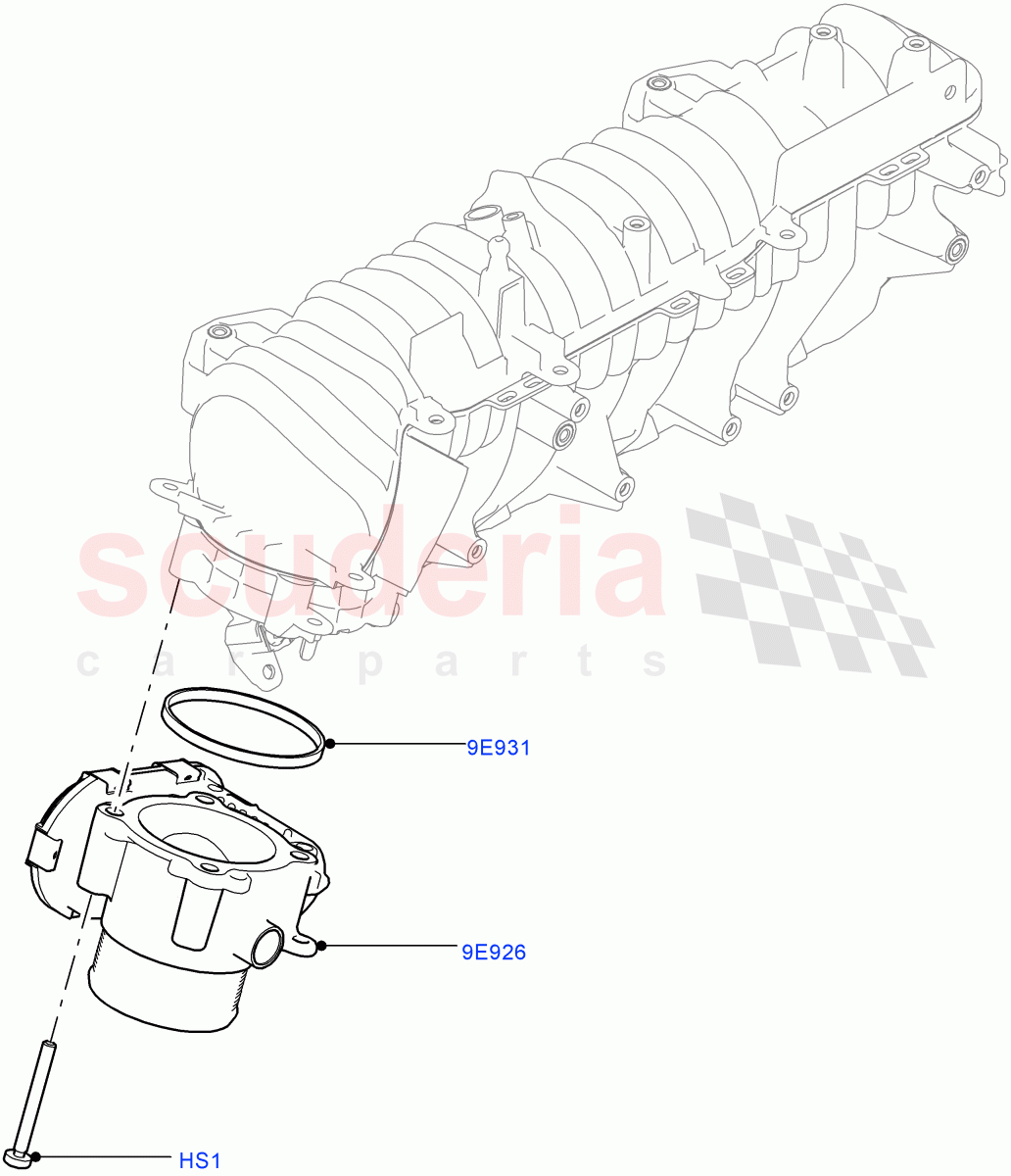Throttle Housing (Solihull Plant Build) (2.0L I4 DSL MID DOHC AJ200, 2.0L I4 DSL HIGH DOHC AJ200) ((V) FROMHA000001) of Land Rover Land Rover Discovery 5 (2017+) [2.0 Turbo Diesel]