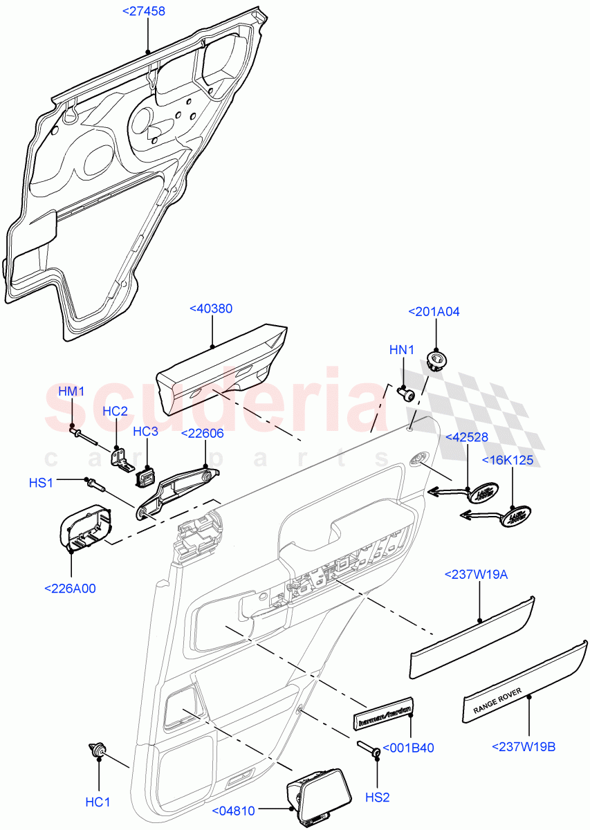 Rear Door Trim Installation((V)FROMAA000001) of Land Rover Land Rover Range Rover (2010-2012) [4.4 DOHC Diesel V8 DITC]