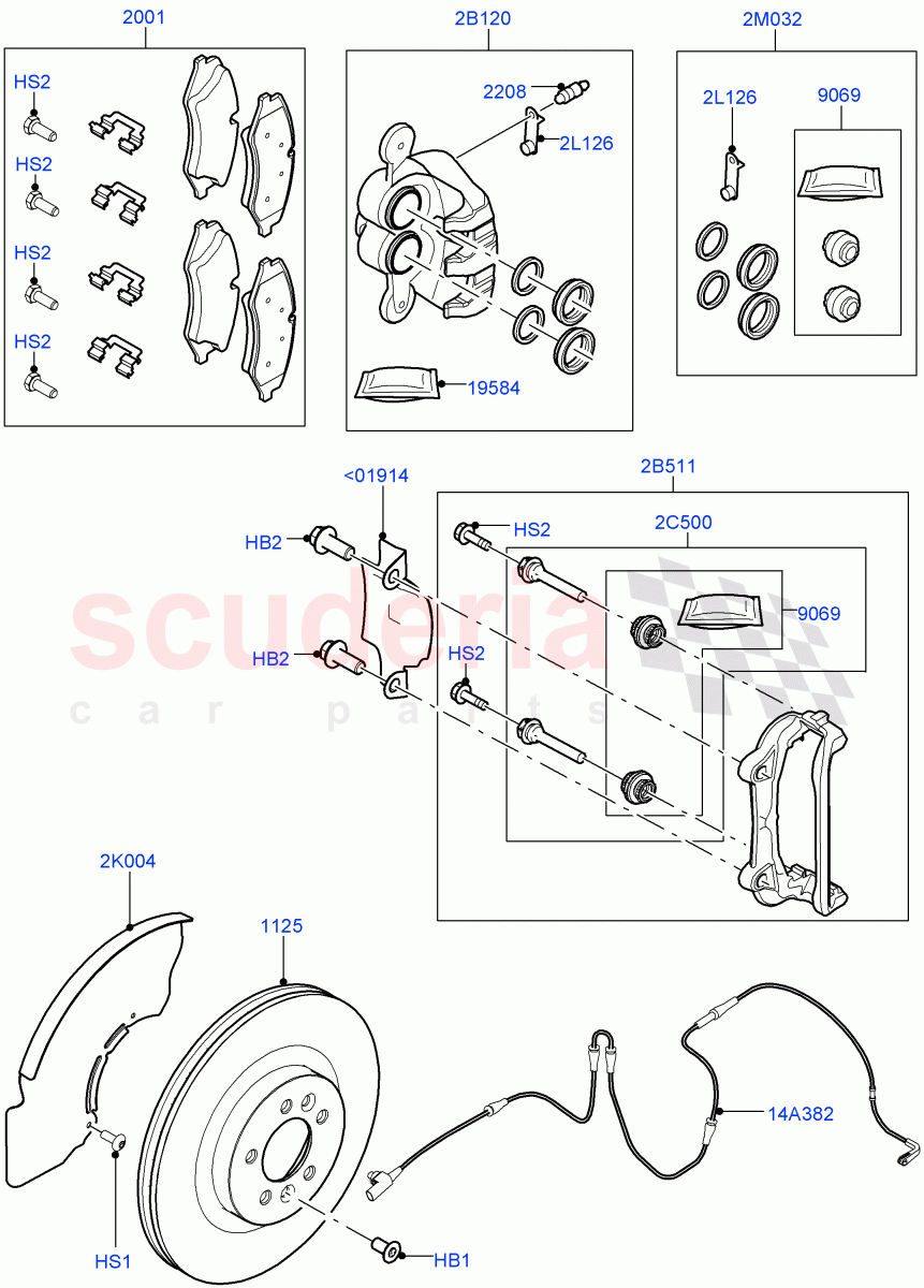Front Brake Discs And Calipers of Land Rover Land Rover Range Rover Sport (2014+) [3.0 Diesel 24V DOHC TC]