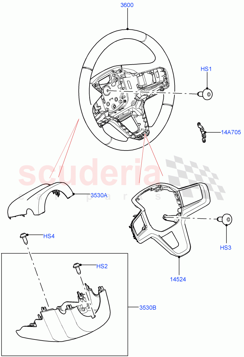 Steering Wheel(Changsu (China))((V)FROMMG575835) of Land Rover Land Rover Range Rover Evoque (2019+) [1.5 I3 Turbo Petrol AJ20P3]