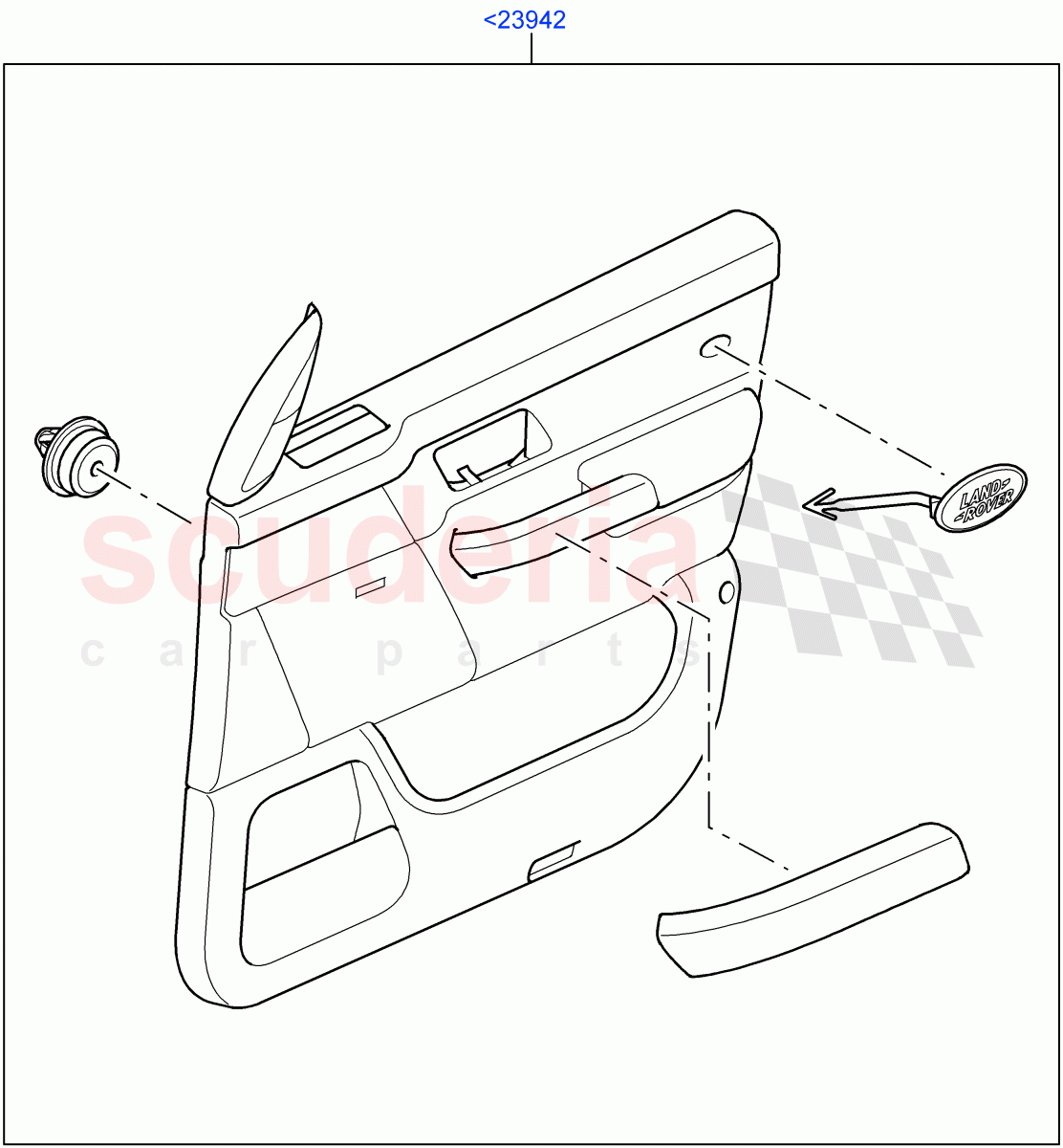 Front Door Trim Panels((V)TO9A999999) of Land Rover Land Rover Range Rover Sport (2005-2009) [2.7 Diesel V6]