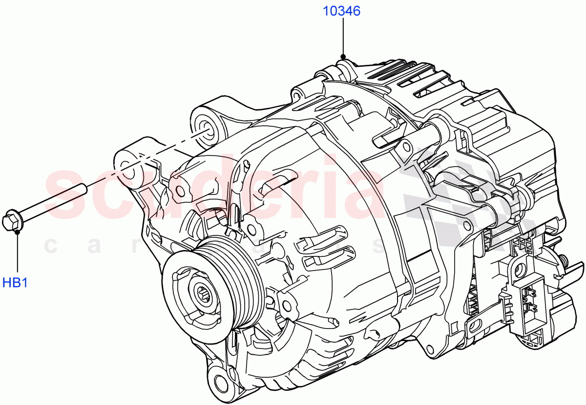 Alternator And Mountings (Electric Engine Battery-MHEV) ((V) FROMKA000001) of Land Rover Land Rover Range Rover (2012-2021) [5.0 OHC SGDI SC V8 Petrol]