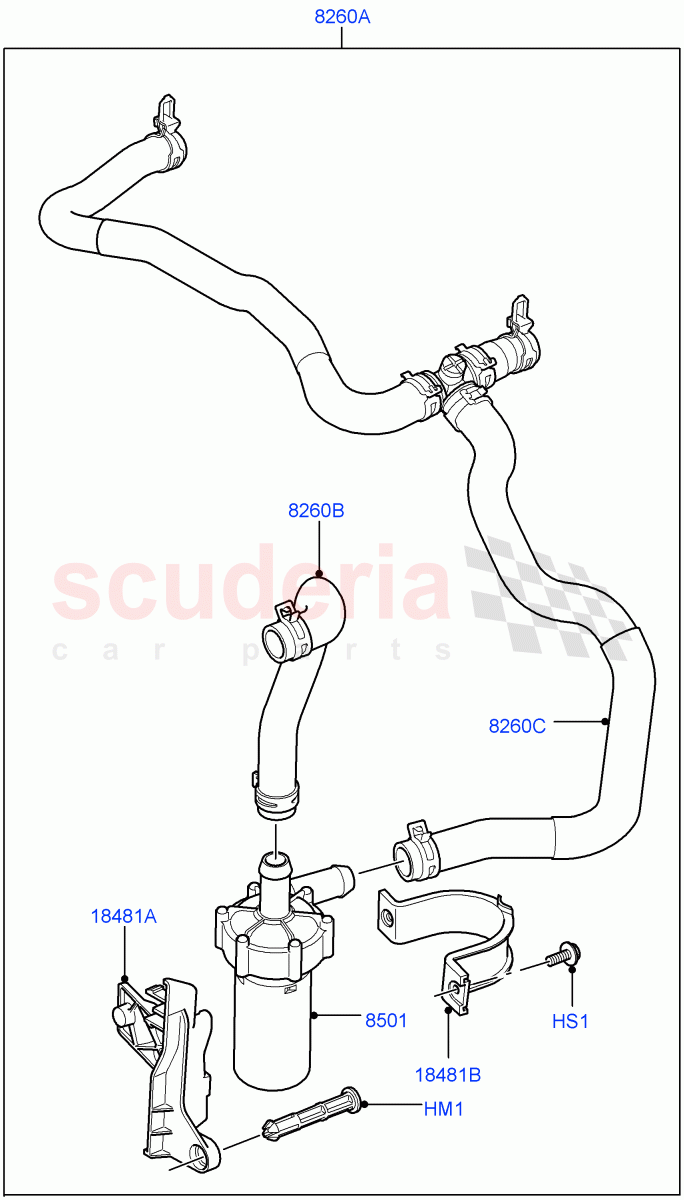 Water Pump (Auxiliary Unit) (AJ Petrol 4.2 V8 Supercharged) of Land Rover Land Rover Range Rover Sport (2005-2009) [4.2 Petrol V8 Supercharged]