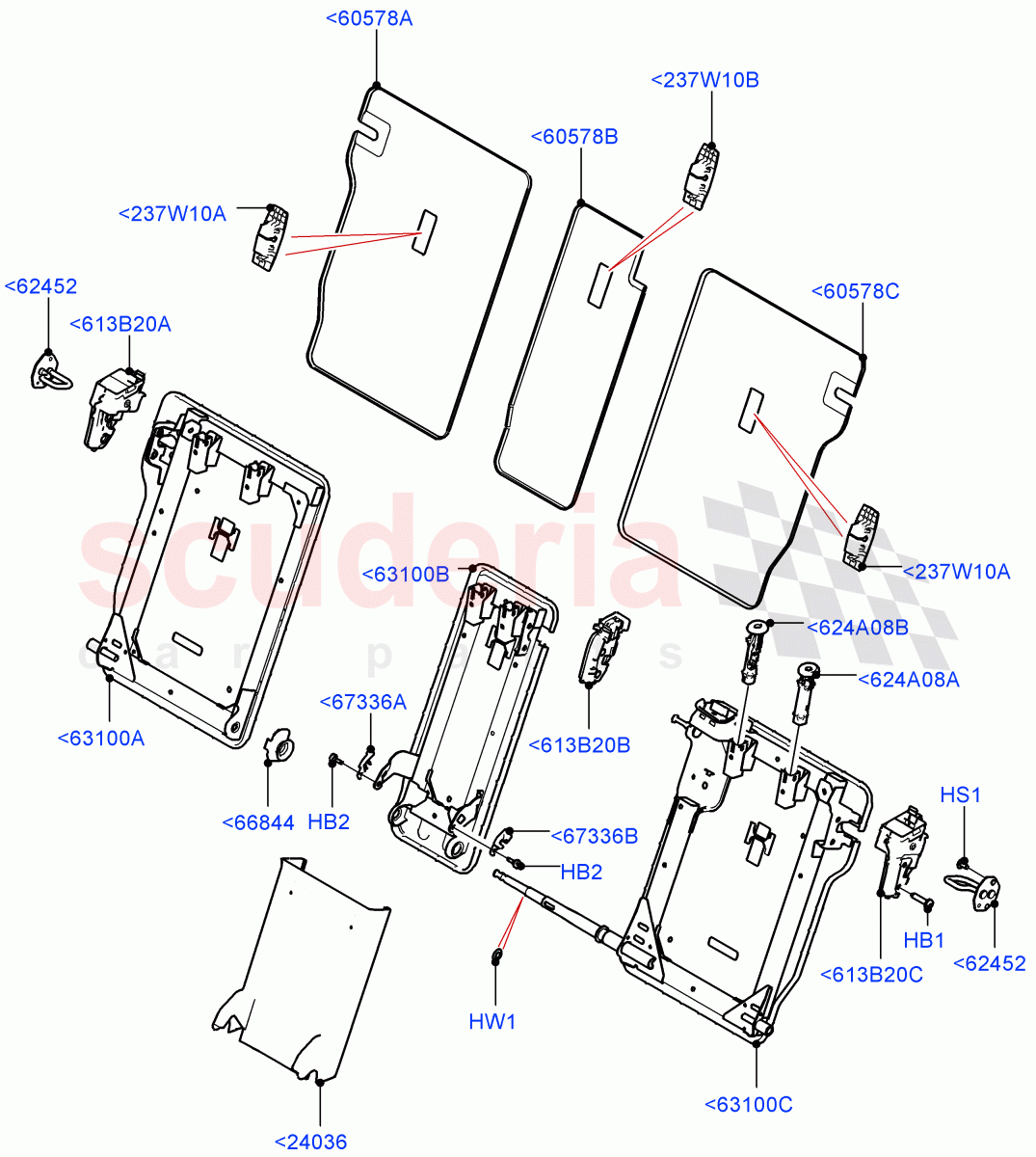 Rear Seat Back(Halewood (UK)) of Land Rover Land Rover Range Rover Evoque (2019+) [1.5 I3 Turbo Petrol AJ20P3]