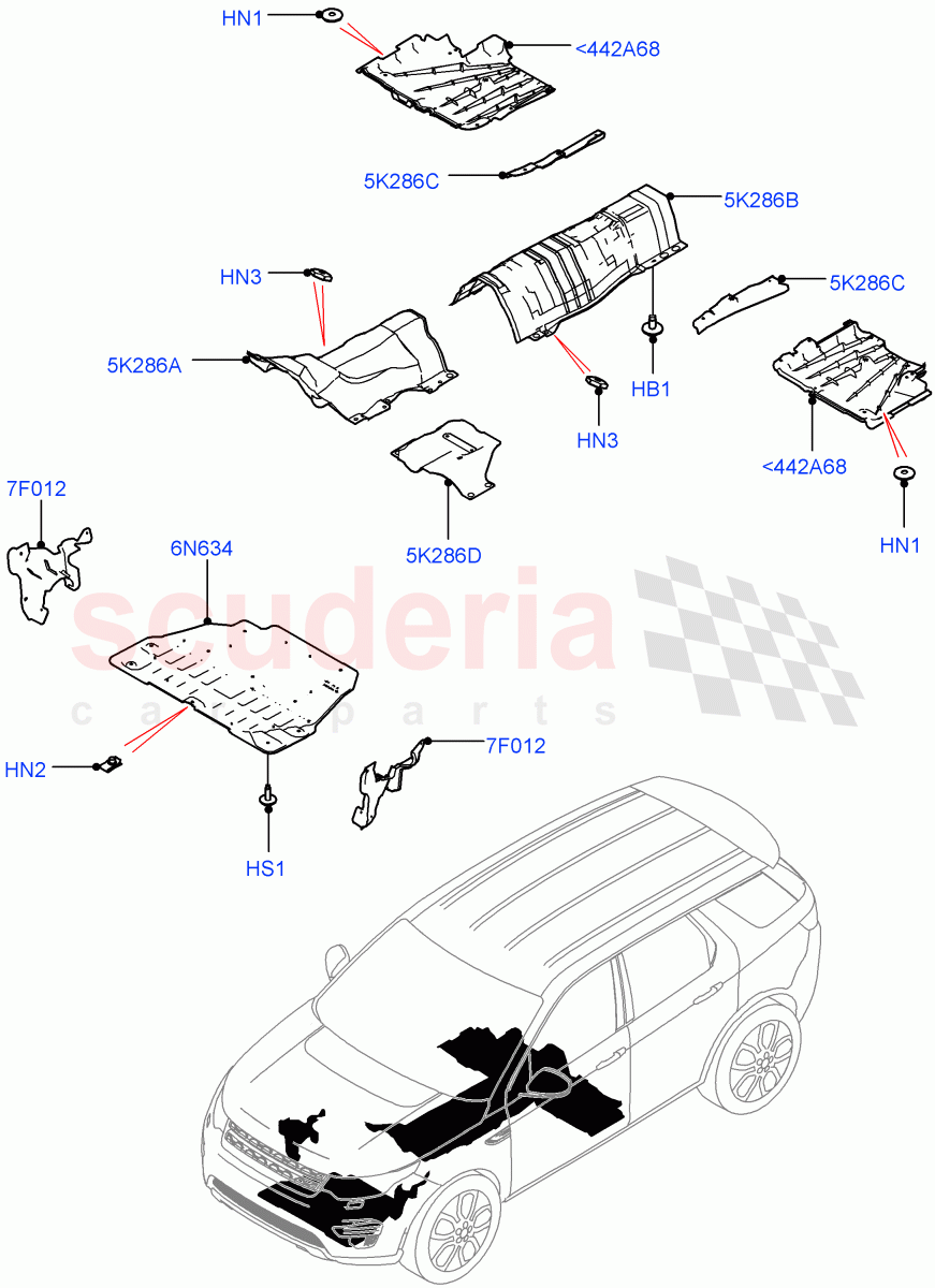 Splash And Heat Shields(Body, Front)(Itatiaia (Brazil))((V)FROMGT000001) of Land Rover Land Rover Discovery Sport (2015+) [2.0 Turbo Petrol AJ200P]