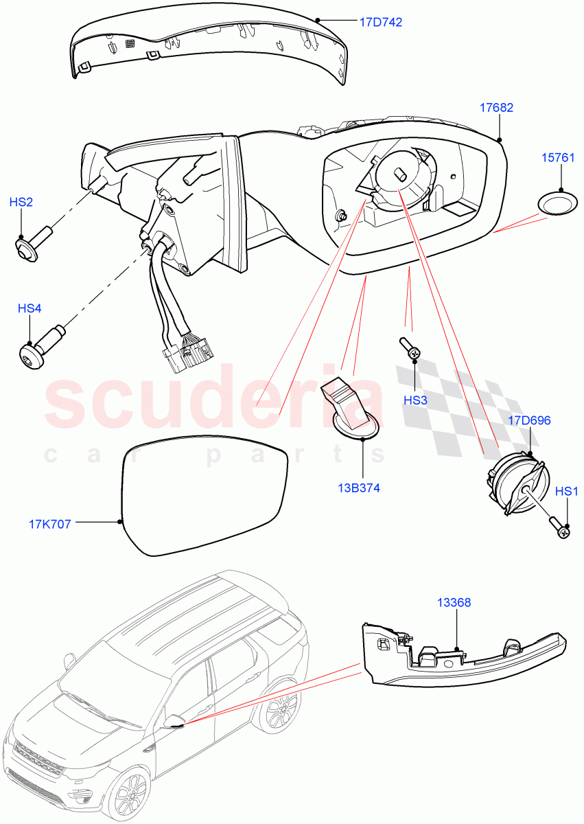 Exterior Rear View Mirror(Itatiaia (Brazil))((V)FROMGT000001) of Land Rover Land Rover Discovery Sport (2015+) [2.0 Turbo Petrol AJ200P]