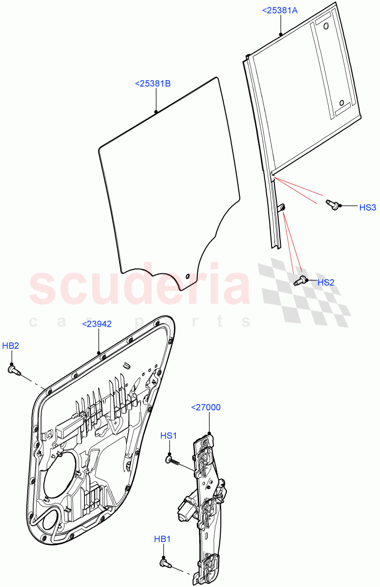 Rear Door Glass And Window Controls(Standard Wheelbase) of Land Rover Land Rover Defender (2020+) [2.0 Turbo Diesel]