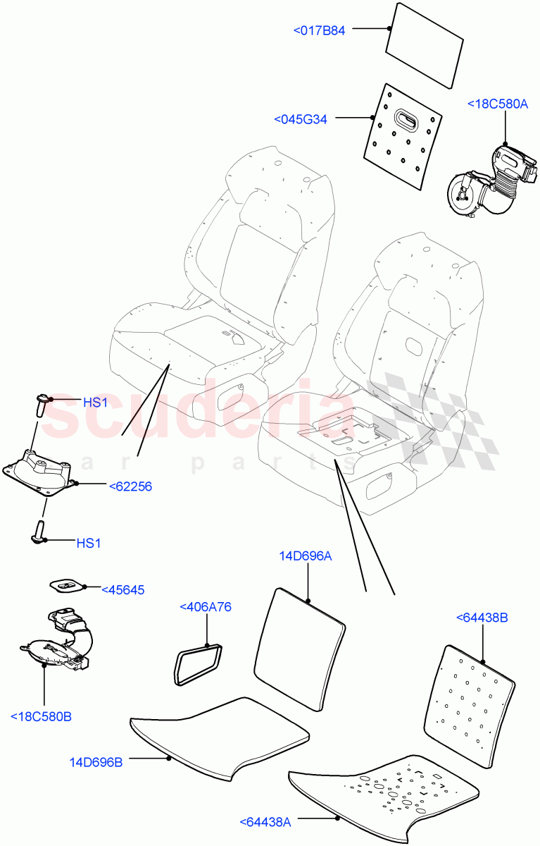 Front Seat Pads/Valances & Heating(Heating)((V)TOHA999999) of Land Rover Land Rover Range Rover Sport (2014+) [2.0 Turbo Petrol GTDI]