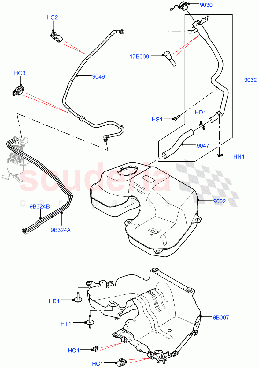 Fuel Tank & Related Parts(2.0L I4 DSL HIGH DOHC AJ200)((V)FROMHA000001) of Land Rover Land Rover Range Rover Sport (2014+) [2.0 Turbo Diesel]