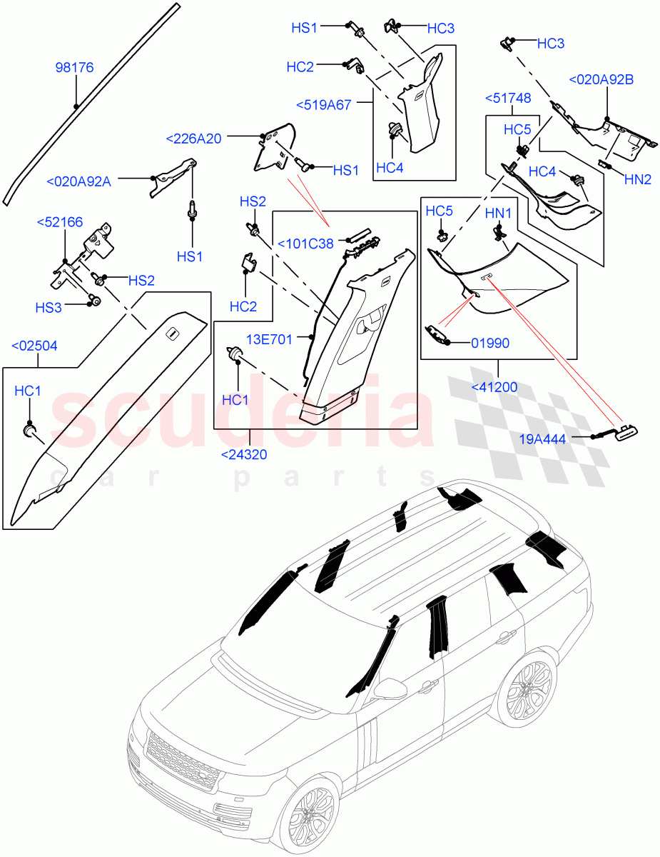 Side Trim (Upper, Front And Rear) of Land Rover Land Rover Range Rover (2012-2021) [2.0 Turbo Petrol GTDI]