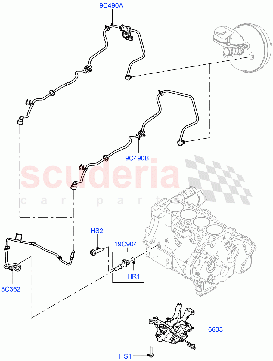 Vacuum Control And Air Injection(2.0L I4 Mid AJ200 Petrol E100,2.0L I4 Mid DOHC AJ200 Petrol)((V)FROMJT000001) of Land Rover Land Rover Range Rover Evoque (2012-2018) [2.0 Turbo Petrol AJ200P]