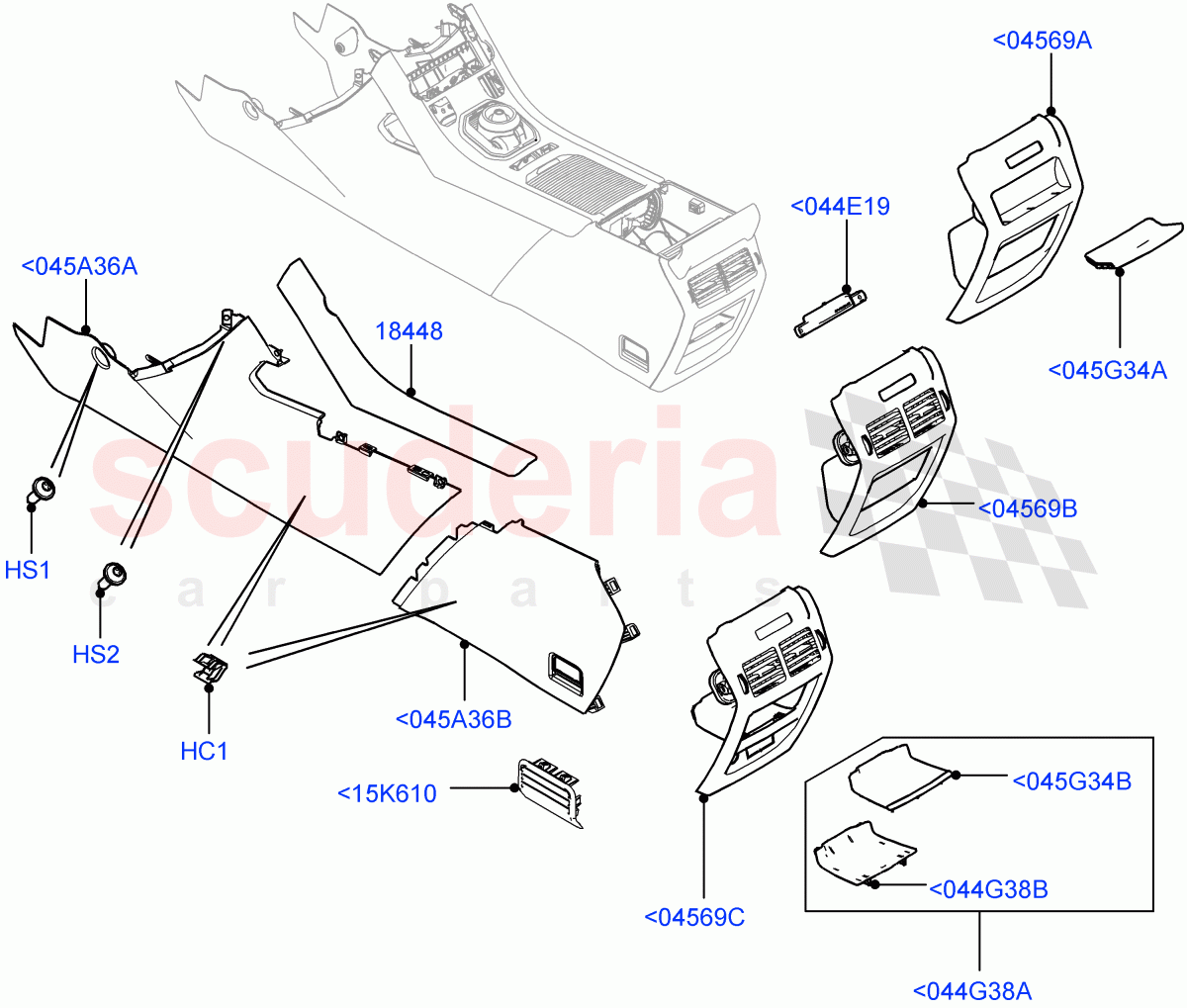 Console - Floor(External Components)(Itatiaia (Brazil))((V)FROMGT000001) of Land Rover Land Rover Range Rover Evoque (2012-2018) [2.2 Single Turbo Diesel]