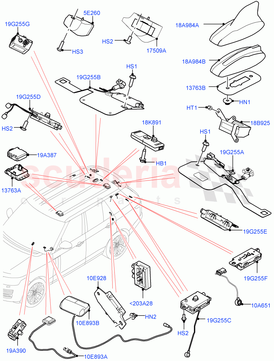 Aerial of Land Rover Land Rover Range Rover (2012-2021) [5.0 OHC SGDI SC V8 Petrol]