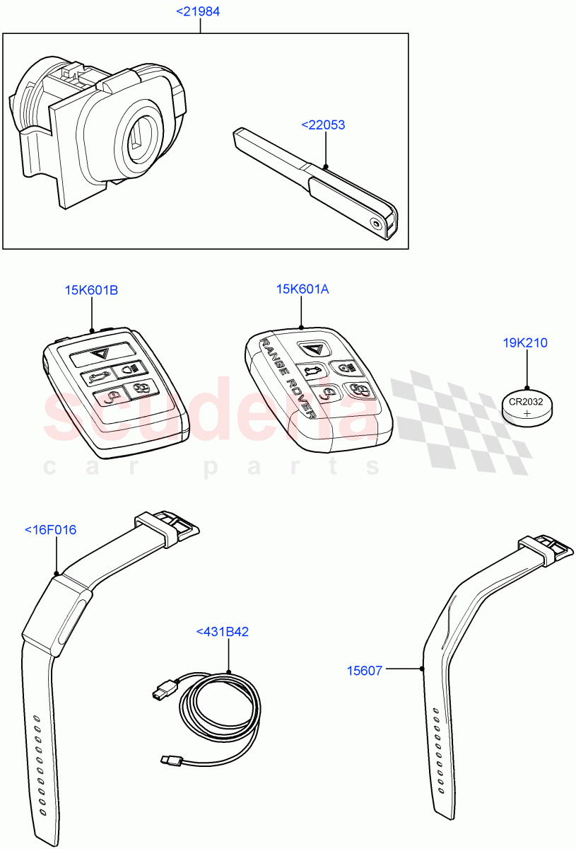 Vehicle Lock Sets And Repair Kits of Land Rover Land Rover Range Rover Velar (2017+) [3.0 I6 Turbo Petrol AJ20P6]