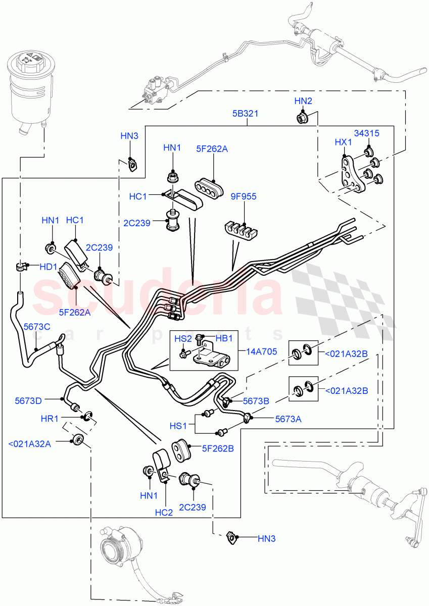 Active Anti-Roll Bar System (ARC Pipes, Front) (5.0L OHC SGDI SC V8 Petrol - AJ133, With Roll Stability Control) ((V) FROMAA000001) of Land Rover Land Rover Range Rover Sport (2010-2013) [5.0 OHC SGDI SC V8 Petrol]