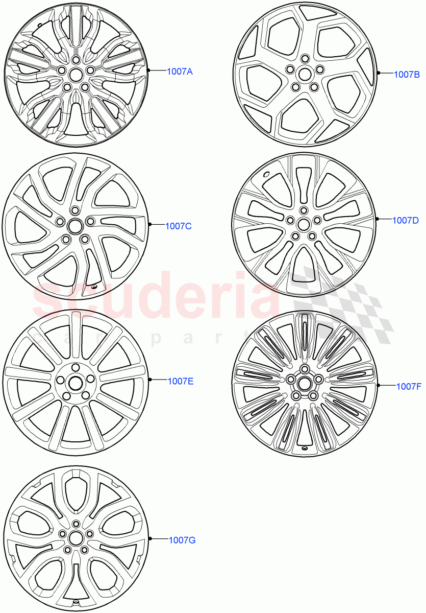 Spare Wheel(Spare Wheel - Conventional Alloy)((V)FROMJA000001) of Land Rover Land Rover Range Rover Sport (2014+) [4.4 DOHC Diesel V8 DITC]