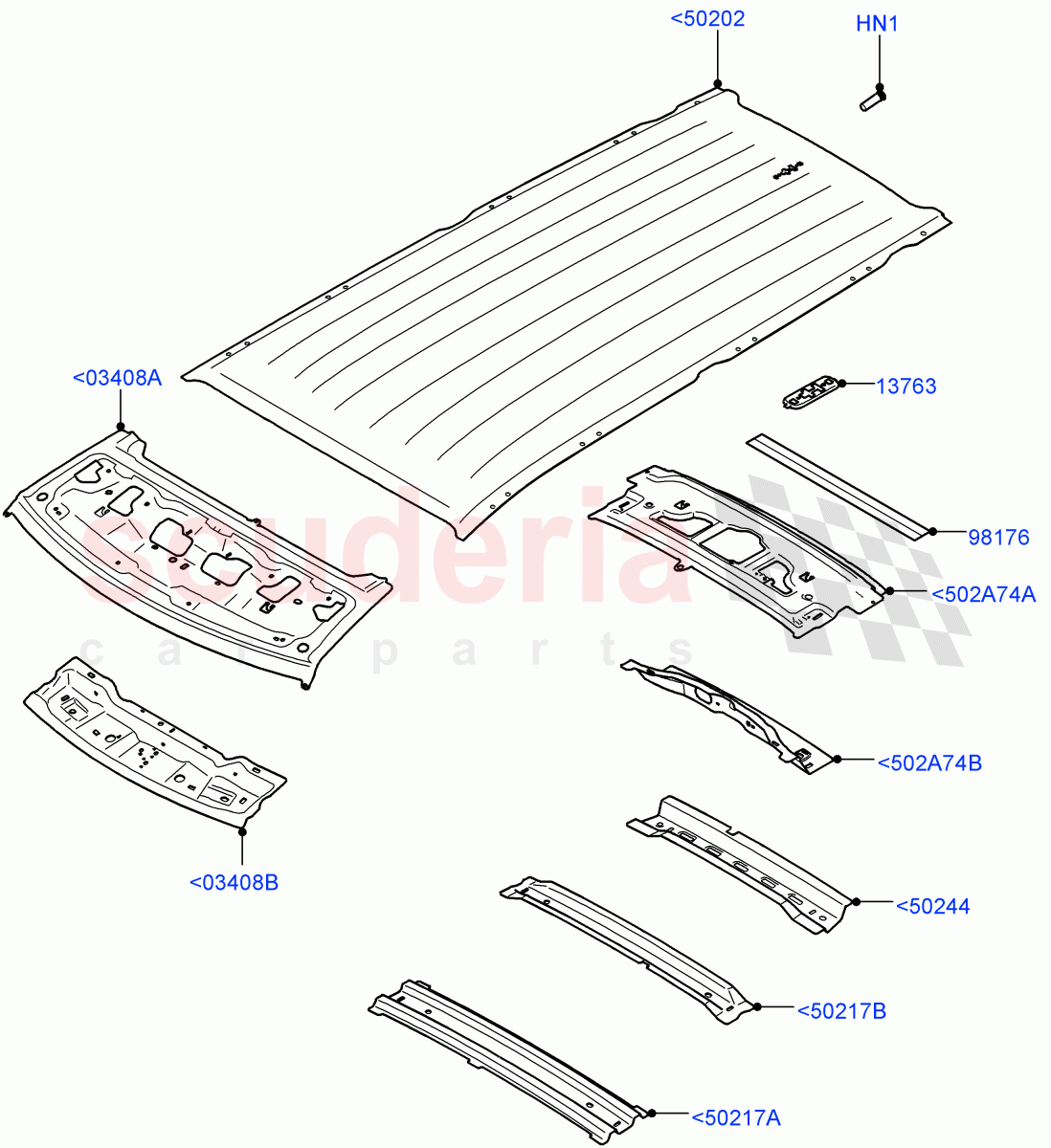 Roof - Sheet Metal(Standard Wheelbase,Less Panorama Roof) of Land Rover Land Rover Defender (2020+) [2.0 Turbo Diesel]